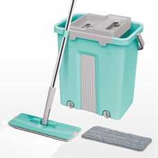 Deals, Discounts & Offers on Home Improvement - Spotzero By Milton Sterling Flat Mop with Bucket | Cleaning Mop | Dry Compartments | Sturdy Basket