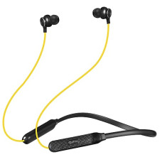 Deals, Discounts & Offers on Headphones - pTron Tangent Duo Bluetooth 5.2 Wireless in-Ear Headphones, 13mm Driver, Deep Bass, HD Calls, Fast Charging Type-C Wireless Neckband, Dual Pairing, Voice Assistant& IPX4 Water Resistant (Yellow/Black)