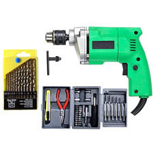 Deals and Offers on - ATHRZ Shopper52 New 10mm Powerful Drill Machine With 13Pcs Drill Bit Set And Hobby Tool Kit - DRL13BTHOB - Yellow,Black Deals, Discounts & Offers on - ATHRZ Shopper52 New 10mm Powerful Drill Machine With 13Pcs Drill Bit Set And Hobby Tool Kit - DRL13BTHOB - Yellow,Black