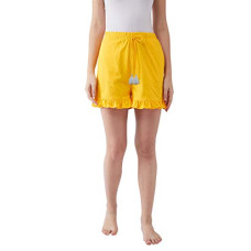 Deals, Discounts & Offers on Women - Miss Chase Women's Comfortable Blue Solid Cotton Regular Length Sleep and Loungewear Shorts with Pockets