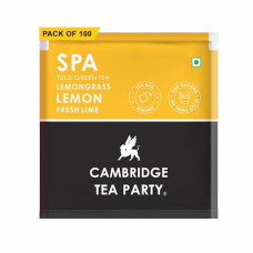 Deals, Discounts & Offers on  - Cambridge Tea Party Spa 100 Tea Bags, Lemon Lime Lemongrass Tulsi Green Tea, Bulk Pack