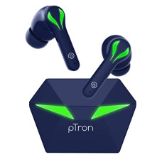 Deals, Discounts & Offers on Headphones - pTron Bassbuds Jade Truly Wireless Earbuds, 40ms Gaming Low Latency TWS, Stereo Calls, 40Hrs Playtime, Punchy Bass, in-Ear Bluetooth Headphones, Fast Type-C Charging & IPX4 Waterproof (Blue)