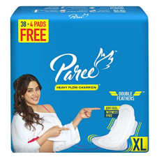 Deals, Discounts & Offers on Health & Personal Care - Paree Dry Feel Sanitary Pads For Women |XL-40 Pads|Heavy Flow Champion|Double Feathers
