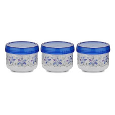 Deals, Discounts & Offers on  - ASIAN Plastowares Turn & Lock Storage Bowl Set of 3 With Spoon, Blue Color