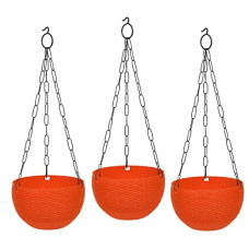 Deals, Discounts & Offers on Gardening Tools - GTB Hanging PLANTERS Round Shape Garden Hanging Flower Port | Plastic Flower Pot | Hanging Planter | Metal Hanging Chain | Flower Pots