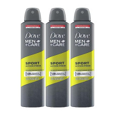 Deals, Discounts & Offers on Beauty Care - Dove Men+Care Sport Active+ Fresh Dry Spray Antiperspirant Deodorant, Up To 48 hrs Protection From Sweat & Odour, Dermatologically Proven Formula, Soothes & Moisturises Skin, Fresh citrus, Woody Scent, 250ml (Pack of 3)