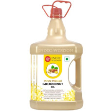 Deals, Discounts & Offers on Lubricants & Oils - IndicWisdom Wood Pressed Groundnut Oil 5 Liter (Cold Pressed - Extracted on Wooden Churner)