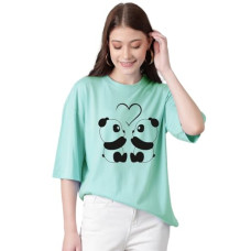 Deals, Discounts & Offers on Women - KOTTY Women's Cotton Blend Printed Oversized T-Shirts