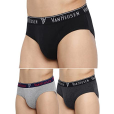 Deals, Discounts & Offers on Men - [Sizes S, L, XL] Van Heusen Men Briefs - 100% Combed Cotton - Pack of 3 - Anti Bacterial, Colour Fresh, Moisture Wicking