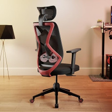 Deals, Discounts & Offers on Furniture - Green Soul | Zodiac (Gaming Edition) | Office Chair with 2:1 Smart Synchro Mechanism | Flybird Ergonomic Design | 2D PU Armrests | Crystal Wheel Base | High Back Mesh Desk Chair | (Black Red)