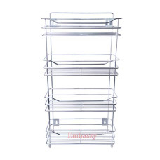Deals, Discounts & Offers on  - Embassy Multipurpose Storage Shelf/Spice Rack, Quadruple (4-Tier), 38x15x68 cms (LxBxH), Stainless Steel (for Kitchen, Bathroom etc.)