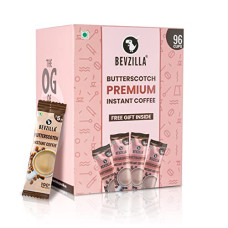Deals and Offers on - Bevzilla 96 Instant Coffee Powder Sachets (Butterscotch) - 192 Grams| Hot & Cold Coffee| Makes 96 Cups| 100 % Arabica Coffee| Strong Coffee| Easy To Carry| Best Coffee| Espresso, Latte, Cappuccino| Premium Deals, Discounts & Offers on - Bevzilla 96 Instant Coffee Powder Sachets (Butterscotch) - 192 Grams| Hot & Cold Coffee| Makes 96 Cups| 100 % Arabica Coffee| Strong Coffee| Easy To Carry| Best Coffee| Espresso, Latte, Cappuccino| Premium