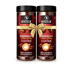 Deals, Discounts & Offers on  - Bevzilla 400 Gram (200 Gm Pack of 2) 100% Arabica Instant Classic Strong Coffee Powder | Make 200 Cups Coffee| Espresso, Latte & Cappucino| Hot Cold Unbreakable Jar
