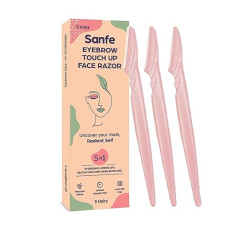 Deals, Discounts & Offers on Health & Personal Care - Sanfe Reusable Eyebrow Touch Up Hair Removing Face Razor For Women - Pack of 3 | Instant & Painless Hair Removal |Suitable For Eyebrow, Upper lip, Chin |Peach Fuzz | Stainless Steel Blade & Firm Grip