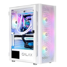 Deals, Discounts & Offers on  - Galax (Rev-06W) Revolution 06 White with 4 RGB Fans Preinstalled, Mid Tower ATX Gaming Cabinet/Computer Case, Tempered Glass Side Panel