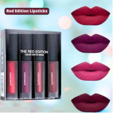 Deals and Offers on - Phillauri Red Edition Liquid Matte Lipsticks 16ml (Combo-4)(RED, 64 ml) Deals, Discounts & Offers on - Phillauri Red Edition Liquid Matte Lipsticks 16ml (Combo-4)(RED, 64 ml)