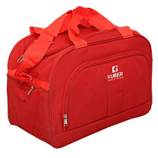 Deals and Offers on - Kuber Industries Rexine Lightweight Travel Duffle Bag with Handle & 3 Outside Zipper Compartments,Large Capacity (Red) Deals, Discounts & Offers on - Kuber Industries Rexine Lightweight Travel Duffle Bag with Handle & 3 Outside Zipper Compartments,Large Capacity (Red)
