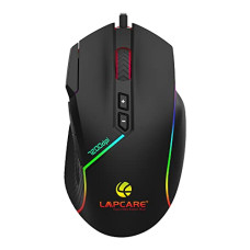 Deals, Discounts & Offers on Accessories - LAPCARE Champ LGM-108 Gaming Mouse, 8 Buttons, 6 Customizable DPI Levels Upto 7200 DPI, 7 Circular & Breathing LED Light, Wired Mouse (Black)