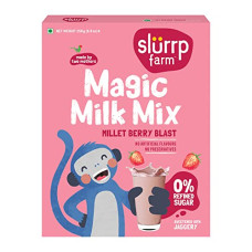 Deals, Discounts & Offers on  - Slurrp Farm No Sugar Berry Blast Milk Mix, Sweetened with Jaggery Powder, Contains Oats and Jowar, with 10 Essential Nutrients, 250g