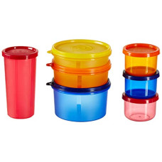 Deals, Discounts & Offers on  - Amazon Brand - Solimo Food Saver Combo - Set of 7 Plastic Lunch Box & Left Over Multi Purpose Containers (535ml x 1, 290ml x 1, 190ml x 1, 350ml x 1, 150ml x 3)