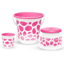 Deals and Offers on - MILTON Duplex Spa 3 Piece Set, Pink | 20 Ltrs Bucket, Mug & Stool | Bathroom Accessory 20 L Plastic Bucket(Black) Deals, Discounts & Offers on - MILTON Duplex Spa 3 Piece Set, Pink | 20 Ltrs Bucket, Mug & Stool | Bathroom Accessory 20 L Plastic Bucket(Black)