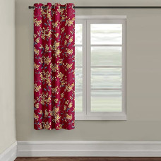 Deals, Discounts & Offers on  - Cortina 1 Piece Floral Design Panel Eyelet Polyester Window Curtain - 5-Feet, Maroon