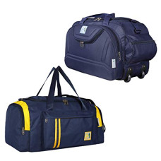 Deals, Discounts & Offers on  - M MEDLER Epoch-Apricate Nylon Waterproof Combo Travel Duffle Bags - Navy Blue (Set of 2)