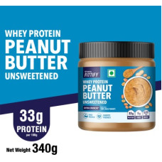 Deals, Discounts & Offers on Food and Health - Saffola Fittify Whey Protein Peanut Butter Unsweetened Extra Crunchy 340 g
