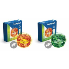 Deals, Discounts & Offers on  - Crompton Galaxy Decoration Copper USB Powered String Fairy Lights with 100 Led Light (10 Meters, Warm White & Green, Pack of 2)