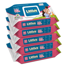 Deals, Discounts & Offers on Baby Care - Little's Soft Cleansing Baby Wipes Lid, 80 Wipes (Pack of 5)