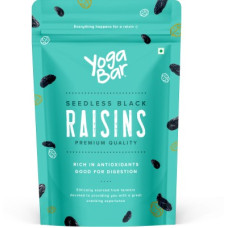 Deals, Discounts & Offers on Food and Health - Yogabar Premium Seedless Black Raisins Value Pack | Kali Kishmish Raisins(200 g)