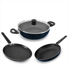 Deals, Discounts & Offers on Cookware - Butterfly Aluminium Rapid Kcp3 Pcs Set Non Stick Cookware, Blue