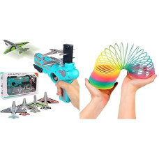 Deals, Discounts & Offers on  - GRAPHENE Airplane Launcher Gun,Safe and Fun Shooting Guns for Kids,Multicolor & Graphene Rainbow Spring Fun Activity Stress Relief Toy Adults of All Age Group,