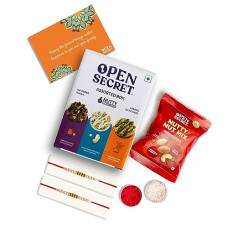 Deals, Discounts & Offers on  - Open Secret Christmas & New Year Gift Hamper I 5 Item Gift Combo - Cookies Biscuits, Tandoori Masala Nuts Mix (23g), Card I Gift Box for X-mas & New Year | Healthy Gift Hamper