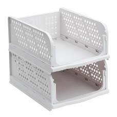 Deals, Discounts & Offers on  - JIALTO 2 Pieces Clothes Organiser for Wardrobe, Cupboard for Clothes Foldable and Stackable Organizer for Wardrobe Organizer