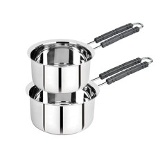Deals, Discounts & Offers on Cookware - Kanshita's Rasoiware Stainless Steel Sauce Pan/Tea Pan 750 and 1500 ML (Induction and Gas Stove Friendly) Pack of 2