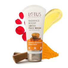 Deals, Discounts & Offers on Beauty Care - Lotus Herbals Radiance Boost Ubtan Face Wash | Turmeric, Sandalwood and Rose Water | Glowing Skin |Reducing Dark Spots | Paraben free |Mineral Oil Free| 100gm