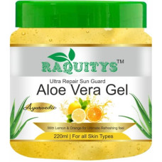 Deals and Offers on - RAQUITYS Sun Guard Aloe Vera Gel with Lemon & Orange - SPF 22(100 g) Deals, Discounts & Offers on - RAQUITYS Sun Guard Aloe Vera Gel with Lemon & Orange - SPF 22(100 g)