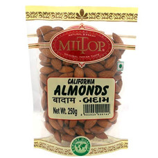 Deals, Discounts & Offers on  - Miltop Raw California Almonds | Premium Badam Giri | High in Fiber & Boost Immunity | Hand-picked Nuts & Dry Fruits| 250gm Pouch