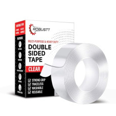Deals, Discounts & Offers on  - Robustt Double Sided Tape(Pack of 1) 3m x 3 Cm, Heavy Duty, Transparent IVY Grip Tape, Removable Traceless Mounting Best Suited