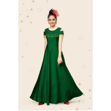 Deals, Discounts & Offers on  - KidotsavGirls Maxi/Full Length Party Dress(Green, Short Sleeve)