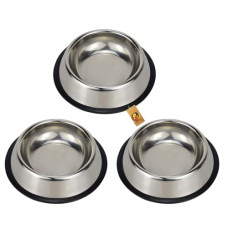 Deals and Offers on - Foodie Puppies Stainless Steel Bowl for Puppies, Kittens, Rabbits, and More - 700ml, Medium (Pack of 3) I Non-Skid Rubber Bottom Food/Water Bowl I Non-Toxic & 100% Safe Deals, Discounts & Offers on - Foodie Puppies Stainless Steel Bowl for Puppies, Kittens, Rabbits, and More - 700ml, Medium (Pack of 3) I Non-Skid Rubber Bottom Food/Water Bowl I Non-Toxic & 100% Safe