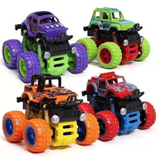 Deals, Discounts & Offers on  - Umadiya ABS Branded 4Wd Big Size Monster Truck Friction Powered Cars Toys, 360 Degree Stunt 4Wd Cars Push Go Truck For Toddlers Kids Gift (Multi-Color) (Monster Set Of 2)