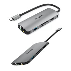 Deals and Offers on - PHILIPS 6 in 1 USB Type C to ethernet + HDMI 4K 30Hz + USB A + PD (max 60W) + Micro SD Card Slot Dock Adapter Deals, Discounts & Offers on - PHILIPS 6 in 1 USB Type C to ethernet + HDMI 4K 30Hz + USB A + PD (max 60W) + Micro SD Card Slot Dock Adapter
