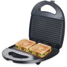 Deals, Discounts & Offers on Personal Care Appliances - Candes Crisp Sandwich Griller, 750 W with 4 Slice Non-Stick Grill(Black & Silver)