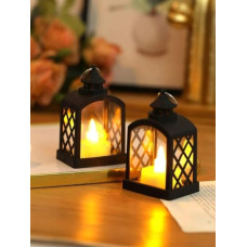 Deals, Discounts & Offers on  - Satyam Kraft 2 Pcs Flameless and Smokeless Acrylic Antique LED Lantern Hurricane Lamp and Wall Hanging Led Candle Light for Home,Living Room