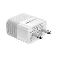Deals, Discounts & Offers on Mobile Accessories - Amazon Basics 35W Wall Charger,Dual Port with USB C and USB A Fast Charging Adapter,for iPhones,Ipads,Android Phones,Tablets,GPS Devices,Macbooks,Nexus Devices,White