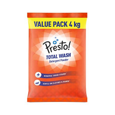 Deals and Offers on - Amazon Brand - Presto! Total Wash Detergent Powder 4 kg Value Pack Deals, Discounts & Offers on - Amazon Brand - Presto! Total Wash Detergent Powder 4 kg Value Pack