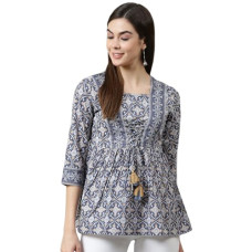 Deals, Discounts & Offers on Laptops - YUVVIK Women's Geometric Printed Cotton Top