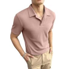 Deals, Discounts & Offers on Men - LEOTUDE Men's Solid Half Sleeve with Regular Fit Knitted T-Shirt (Color Beige)
